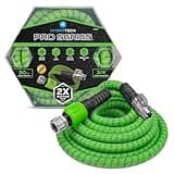 HydroTech 50FT Pro Series 3/4" Expandable Burst Proof Garden Max Flow Hose – Lightweight & Durable – Features Flow-Control Shut-Off & Strain Relief Guard