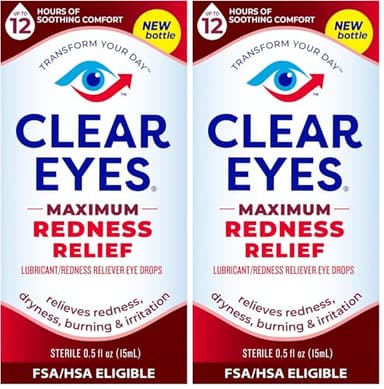 Clear Eyes | Maximum Redness Relief Eye Drops | 0.5 FL OZ (Pack of 2)