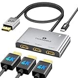 DisplayPort to HDMI Splitter for Multi Monitor Adapter, HDMI Splitter Extended Display 1 in 3 Out MST Hub (4K@60Hz) for Extended or Cloned Display Mode, DP to 3X HDMI Port with PC, NVIDIA, AMD