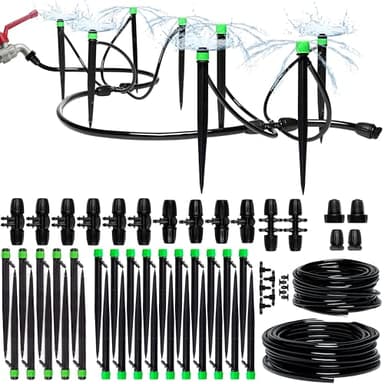 CARPATHEN Drip Irrigation System Kit - Complete Premium Garden Watering System with Adjustable Sprinkler Emitters, 5/16" & 1/4" Tubing and Fittings - Drip Line for Raised Beds, Lawn, Pots, Greenhouse