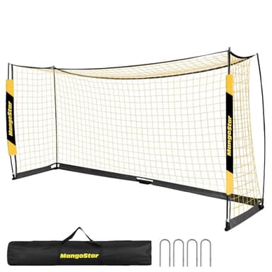 MangoStar Soccer Goal, 12X6 FT Soccer Goal for Backyard Portable Net Collapsible Metal Base, Quick Set Up Soccer Net for Indoor Outdoor Practice Training with Carry Bag