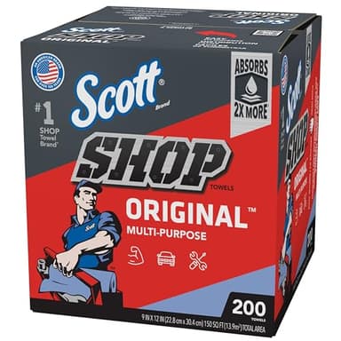 Scott Blue Shop Towels in a Box - 200 Sheets