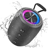 Portable Bluetooth Speaker, BT5.3 Wireless Speaker 20W Bass Diaphragms with Multi LED Light Dynamic Modes, IPX6 Waterproof 16H Playtime supports FM Mode, TF, USB for Home, Cycling, Outdoor, Beach