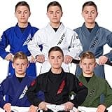 Elite Sports Kids BJJ GI, Youth IBJJF Children’s Brazilian Jiujitsu Gi kimono W/Preshrunk Fabric & Free Belt (White, C000)