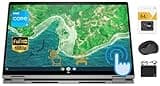 HP 2023 Flagship X360 Chromebook Spin 2-in-1 Convertible Laptop, 14'' FHD Touchscreen, Intel i3-1115G4, 8GB RAM, 192GB (128GB SSD+64GB SD), Backlit KB, Fingerprint, Wi-Fi 6, Chrome OS+HubxcelAccessory