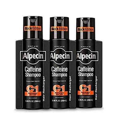 Alpecin Caffeine Shampoo C1 Black Edition with Bold Fragrance 8.45 oz (Pack of 3) I Hair Performance Enhancer Promotes Natural Hair Growth and Thickness I Energizes Scalp