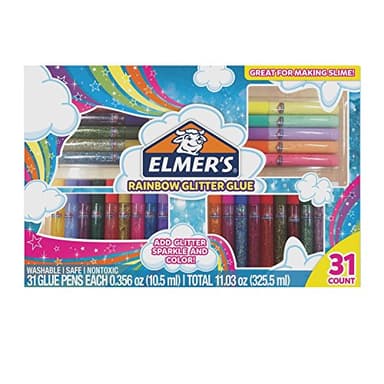 Elmer's Rainbow Glitter Glue Set, Sparkle Pens, 0.36oz. Each, 31 Count - Great for Making Slime, Arts & Crafts, Kids Creative Projects