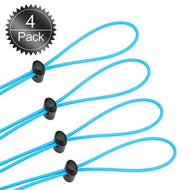 Oumers 4pc Bungee Goggle Strap Kit, Adjustable Replacement Swimming Goggle Straps with Cord Lock Clamp for Kids Goggles, One Size