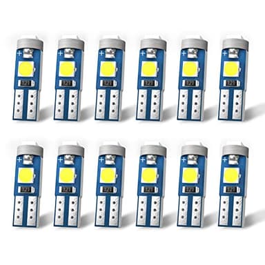 Nanpoku T5 LED Bulbs 74 73 37 2721 LED Bulb for Auto Car Dashboard Dash Instrument Panel Gauge Cluster Indicator Lights Lamp(White)