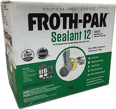 Belgrade Parts & Service, Inc. Froth-Pak Foam Sealant, Cream, 3.3 lb., Gaps/Cracks,12030014 Froth-Pak 12 Low GWP Spray Foam Sealant Kit - 12 Board Feet