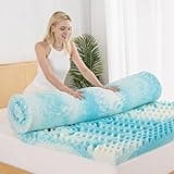 EGOHOME 5-Zone Memory Foam Mattress Topper 4 Inch Cal King, Cooling Gel Infused Foam Mattress Topper for Pressure Relief, CertiPUR-US Certified Bed Topper,Blue, 72"×84"