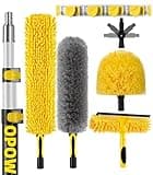 20 Foot High Ceiling Duster Kits with 5-12ft Heavy Duty Extension Pole, High Reach Duster for Cleaning,Microfiber Feather Duster,Cobweb Duster,Ceiling Fan Duster,Window Squeegee & Cleaner