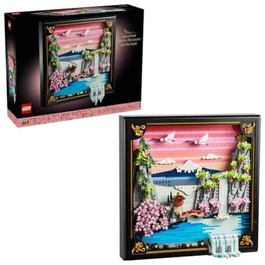 LEGO Art Japanese Cherry Blossom Landscape Building Set for Adults - Room Decoration & Gift for Women & Men, Ages 18+ - Framed Wall Decor, Stand or Hang to Display - 31218