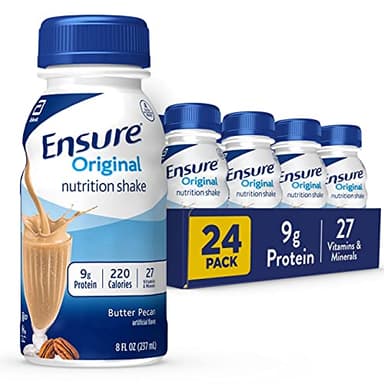 Ensure Original Butter Pecan Nutrition Shake | Small Meal Replacement Shake | Ready To Drink | 9g Protein, 27 Vitamins and Minerals | 8 fl oz - 24 Pack