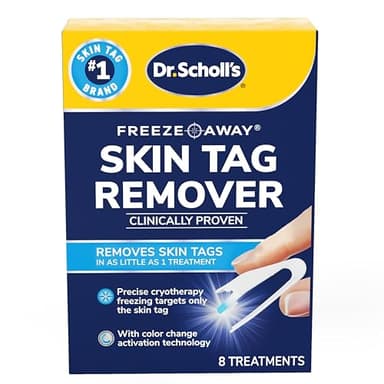 Dr. Scholl's Freeze Away Skin Tag Remover Kit, 8 ct – Completely removes Skin Tags in As Little As 1 Treatment, FDA-Cleared & Clinically Proven At-Home Removal, Easy 1-Handed Action, Permanent Results