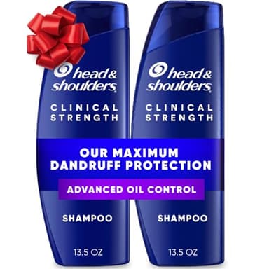 Head & Shoulders Anti-Dandruff Shampoo with 1% Selenium Sulfide, Clinical Strength Advanced Oil Control Twin Pack, Seborrheic Dermatitis Relief, Oily Scalp, 13.5 fl oz Each