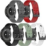 FitTurn Sport Bands Compatible with Suunto 9 Peak pro/vertical Watch Bands, 22mm for Women/Men Waterproof Soft Silicone Replacement Strap Accessories for Suunto 9 Peak pro/vertical smartwatch (FiveColors-B)