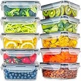 fullstar 20-Piece Plastic Food Storage Containers with Lids (10 Containers & 10 Lids) - Leakproof, BPA-Free, Meal Prep Containers, Reusable Lunch Storage Set for Kitchen Organization (Pack of 20)