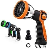 Garden Hose Spray Nozzle,10 Hose Metal Duty Watering Patterns Thumb Control On Off Valve, High Pressure Nozzle Sprayer for Plants, Car Wash,Cleaning,Showering Pets