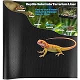 MAQIHAN Reptile Substrate Mat - Reptile Carpet Mat Terrarium Bearded Dragon Tank Mat Reptile Tank Liner Bedding Accessories Substrate for Leopard Gecko Snake Tortoise Gecko Lizard (Black, 6.5 FT)