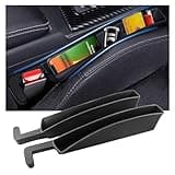 2PCS New Car Seat Gap Filler with 2 Storage Areas,Stylish Car Seat Gap Storage for Stabilizing Phone,Keys Wallet,Universal Car Seat Gap Filler Organizer Interior Accessories (Carbon Black)