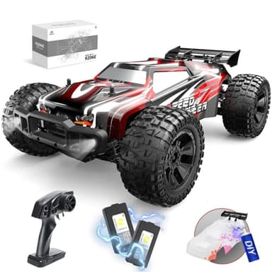 DEERC 9206E DIY Extra Shell 1:10 Scale Large RC Cars,48+ KM/H Hobby Grade High Speed Remote Control Car for Adults Boys,All Terrain 4WD 2.4GHz Off Road Monster RC Truck with 2 Battery for 40+ Min Play
