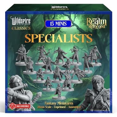Specialists Class Set - Rangers, Rogues, Bards - Player-Characters, NPC for DND Miniatures Bulk I 28mm Dungeon Dragons D&D Miniatures I DND Minis D&D Figures I Pathfinder, Daggerheart, Realm Reforged