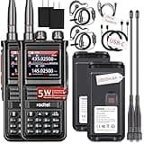Radtel RT-470X Tri-Band Radio Walkie Talkies 256CH Aviation Air Band Two Way Radio Scanner Marine Long Range Handheld Transceiver USB-C, Wireless Copy Frequency (Two Pack)