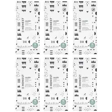 The Honest Company Hypoallergenic Multi-Use Baby Wipes for Sensitive Baby Skin, Pattern Play, 10 Count (Pack of 6)