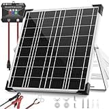 Voltset Solar Panel Kit 20W 12V, Solar Battery Trickle Charger Maintainer, Waterproof Solar Panel + Upgrade Charge Controller + Adjustable Mount Bracket for Boat RV Motorcycle Marine