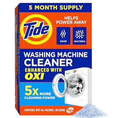 Washing Machine Cleaner by Tide, Washer Machine Cleaner with Oxi for Front and Top Loader Washer Machines, Deep Cleaning Residue & Odor Eliminator, 5 Month Supply (Packaging May Vary)