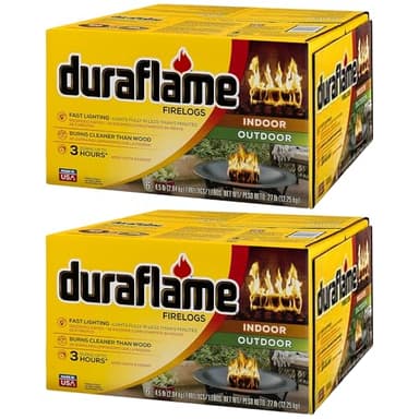 Duraflame 12-Pack Fire Logs for Indoor and Outdoor Use, 3-Hour Burn, 4.5 Lb Each - Firewood Starters and Accessories for BBQ, Camping, Stove, Pit and Chimney
