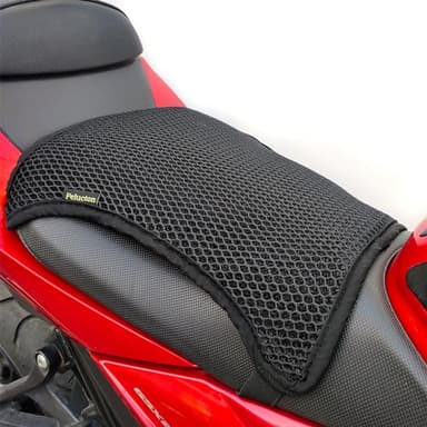 Pelucton Double-Layer Motorcycle Cool Seat Cover, Universal Breathable Motorbike Mesh Seat Cushion pad, Airflow Non-Slip Motorcycle Saddle Sun Protection Cover