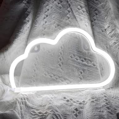 Cloud Neon Sign White Cloud Light Sign for Wall Decor,Battery or USB Powered Clouds Shaped LED Sign Decoration Lights for Bedroom Aesthetic Teen Girl Kid Room Christmas Birthday Wedding Party