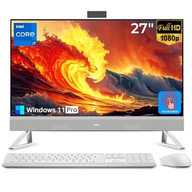 Dell 27 All in One Touchscreen Desktop Computer, 27" FHD IPS Touch Screen Display, Intel Core 7 150U, 32 GB DDR5, 1 TB SSD, NVIDIA GeForce MX570A GDDR6, Wi-Fi 6E, Wireless KB & Mouse, Windows 11 Pro