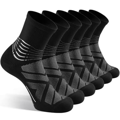 IRAMY Compression Ankle Support Crew Socks Men Women Coolmax Wicking Plantar Fasciitis Relief Running Hiking Socks 3 Pairs