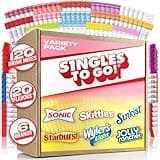 Singles To Go! 120ct Bulk Variety Pack - 20 Different Flavors from Skittles, Sonic, Sunkist, Starburst and More - Sugar Free Drink Mix Packets - Sugar Free Water Flavoring Packets