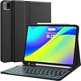 CHESONA for iPad Air 11 Inch Case with Keyboard M3/M2 (2025/2024), 7 Backlight & Detachable - Pencil Holder, for iPad Pro 11 (4th/3rd/2nd/1st Gen) & iPad Air 5th/4th Gen, Black