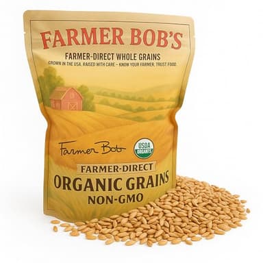 Farmer Bob's Oat Groats - Whole Oats, No-Glyphosate, Raw, USDA Organic, Gluten-Free, High in Fiber, Non-GMO, Hulled, Bulk - Farmer-Direct, US Grown Oat Groats Organic 5lb Resealable Bag