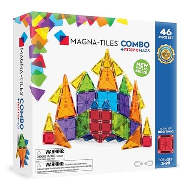 Magna-Tiles® Combo 46-Piece Magnetic Construction Set, The Original Magnetic Building Brand