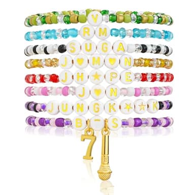 Korea Merch Bracelet Set, Pastel Color Heart Bracelets, Cute Stackable Jewelry, Gifts for Family Friends