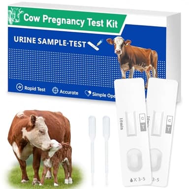 2 Pack Cow Pregnancy Test Kit for Home & Small Farms: Painless Urine Test, Fast 5-10 Min Results, Easy to Use, Safe & Accurate Early Detection, Reliable Solutions for Bovine Pregnancy Detection