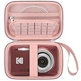 Elonbo Camera Carrying Case for KODAK PIXPRO FZ55/ FZ53/ FZ45/ FZ43 16MP Digital Camera, Vlogging Camera Storage Holder Trave Bag, ​Mesh Bag Fits Batteries, Cable, Memory Card, Card Reader,Rose Gold