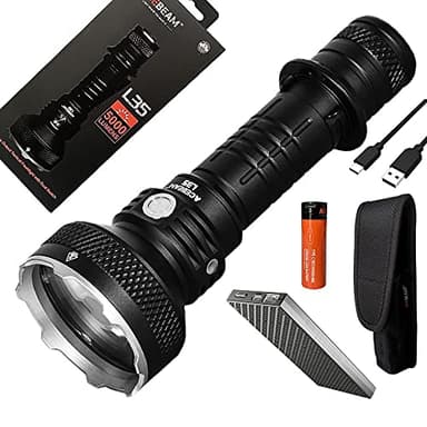 Combo: Acebeam L35 Dual Switch Flashlight - 5000 Lumen - w/ 5100mAh battery and Eco-Sensa 10,000mAh PowerCharger