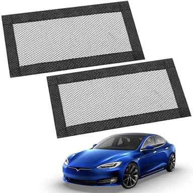 2Pcs Backseat Air Vent Cover for Tesla Model 3 & Model Y 2017-2025, Rear Seat Airflow Outlet Protector with Upgraded Mesh Cloth and Velcro, Car Air Vent Accessories Fits Highland & Juniper Models
