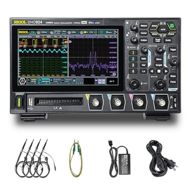 RIGOL Digital Oscilloscope DHO924 250 MHz 4-Ch + 16 Digital 1.25 GSa/s 12-bit 50 Mpts UltraAcquire 1,000,000 wfms/s 7" Touch LAN/USB/HDMI Web Control SCPI for High-Speed Debug