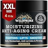 Men's Face Moisturizer Cream - Anti Aging & Wrinkle - Made in USA - Collagen, Hyaluronic Acid, Vitamins E & A, Avocado Oil - After Shave Lotion - Age Facial Skin Care, Day & Night Moisturizing, 4 oz