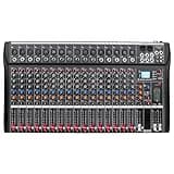 Depensheng DX16 DJ Sound Controller Interface w/USB Drive for Computer Recording 16-Channel Studio Audio Mixer - XLR Microphone Jack, 48V Power, RCA Input/Output for Professional and Beginners