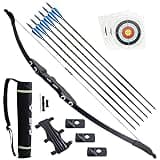FENJANER Archery Takedown Recurve Bow and Arrow Set for Adults Youth and Beginner Right Hand 30lbs 40lbs Outdoor Practice Target Hunting Kit (30 LBS)