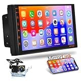 Podofo Double Din Android 13 Car Stereo 7 Inch Touch Screen Car Radio Audio Receivers with GPS Navigation, Bluetooth, Mirror Link, FM/RDS Radio, WiFi, HD Backup Camera